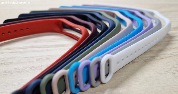 Xiaomi Mi Band 3 és Mi Band 4 színes szilikon pótszíj el