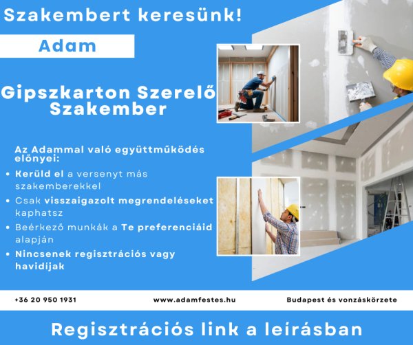Gipszkarton szerelő szakember Budapesten