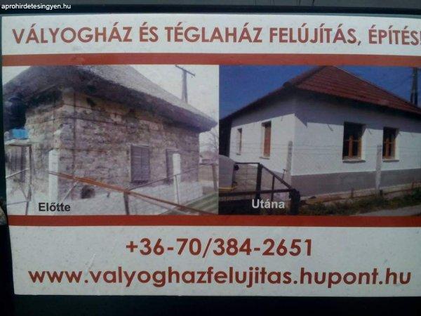 Vályog ház felújítás 06703842651