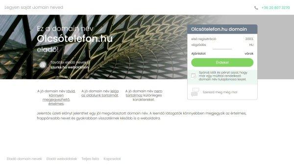 Eladó domain név: olcsotelefon.hu