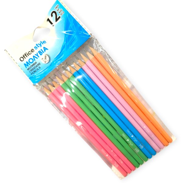 Színes HB grafitceruza készlet – 12 db élénk színű c