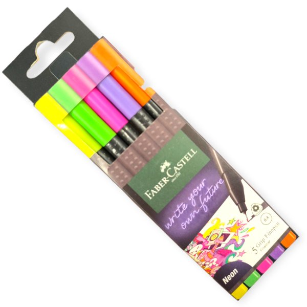 Faber-castell neon filctoll készlet – 5 vékony hegyű, e
