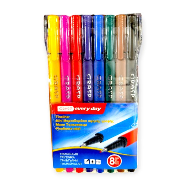 Mini háromszög alakú filctoll készlet – 8 darabos