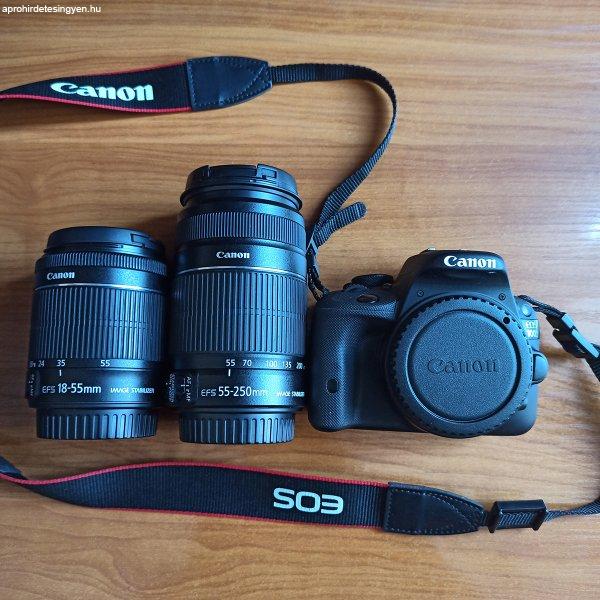 Canon EOS 100D / EF-S 55-250mm / EF-S 18-55mm / Táska / Pod