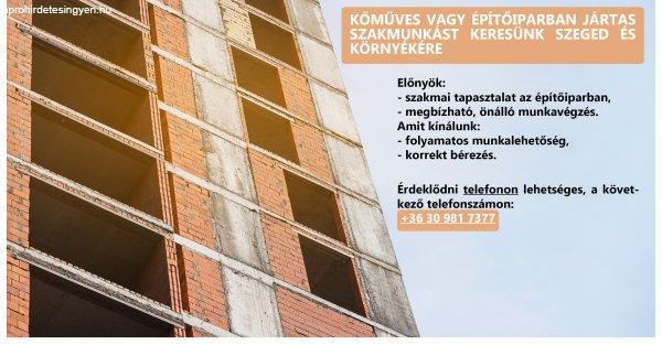 Kőműves vagy építőipari szakmunkás