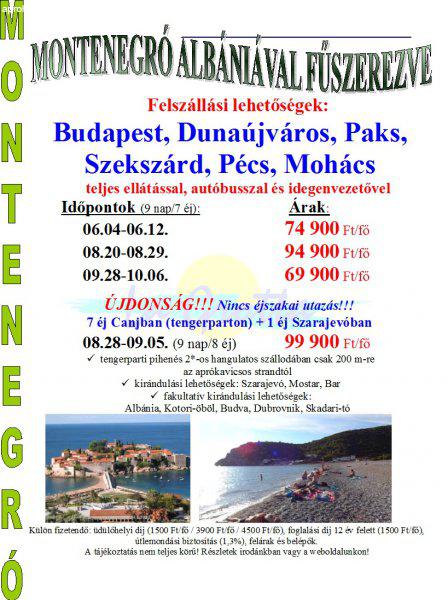 Horvátország Istria, Montenegró, buszos körutak