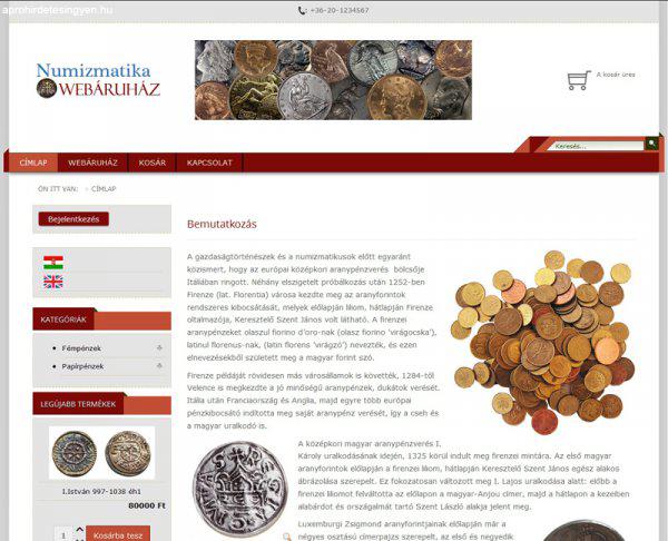 Numizmatika webáruház