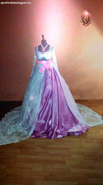 Lenyűgöző designer menyasszonyi ruha pink/fehér