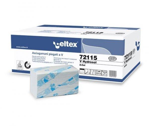 Celtex 72.115 Hajtogatott kéztörlő, 3 rétegű, 100% cell., vízben oldódó,
21,5×22, 15×170