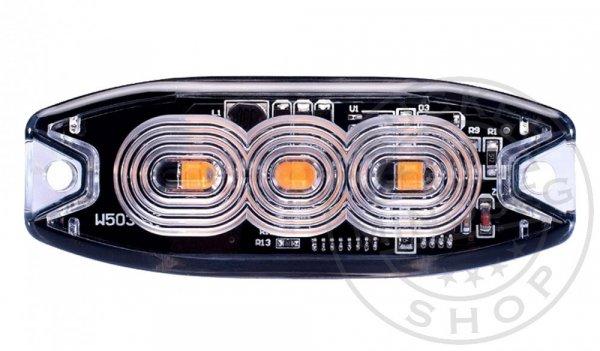 3 POWER LED-es SLIM sárga villogó modul 12/24V