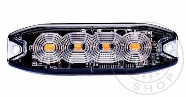 4 POWER LED-es SLIM sárga villogó modul 12/24V