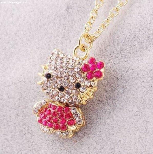 Hello Kitty Cica Swarovski Kristállyal Nyaklánc