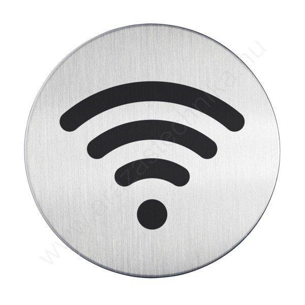 Piktogram - WIFI - 83mm kör szálcsiszolt ezüst tábla