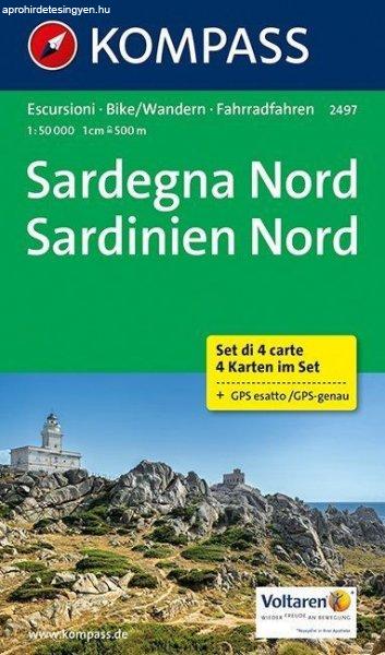 WK 2497 - Szardinia északi része 4 db-os térképkészlet - KOMPASS