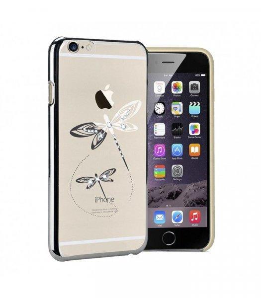 Astrum MC350 keretes szitakötő mintás, Swarovski köves Apple iPhone 6 Plus /
6S Plus hátlapvédő ezüst