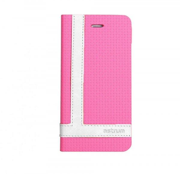 Astrum MC830 TEE PRO mágneszáras Apple iPhone 5G/5S/5SE könyvtok pink-fehér