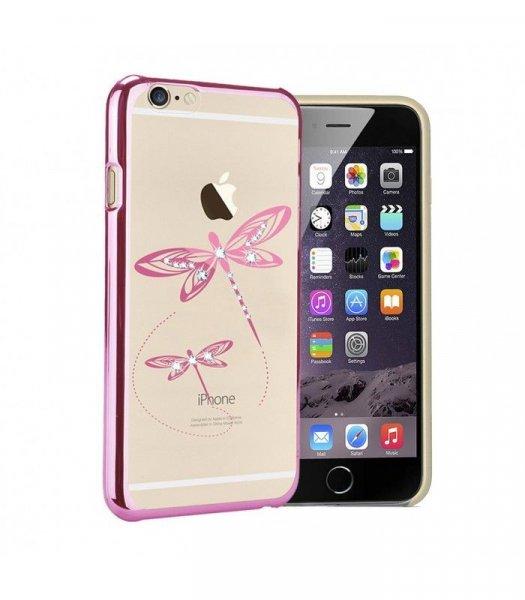 Astrum MC350 keretes szitakötő mintás, Swarovski köves Apple iPhone 6 Plus /
6S Plus hátlapvédő pink