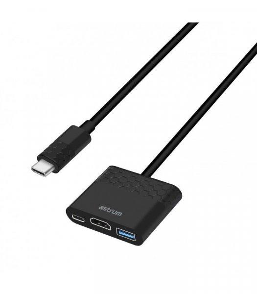 Astrum DA620 USB-C 3.1 - HDMI + USB-C + USB 3in1 adapter fehér