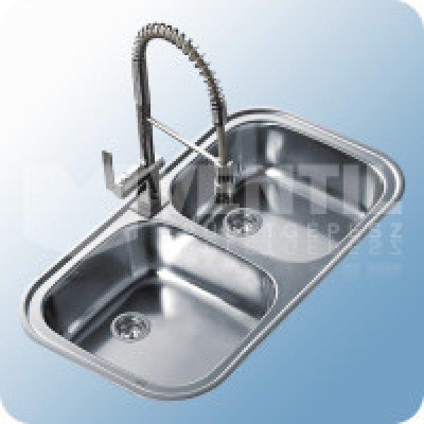 Teka Stylo 2B rozsdamentes mosogató, 828x485 mm, 2 medencés + szűrőkosár -
TEK-10107027