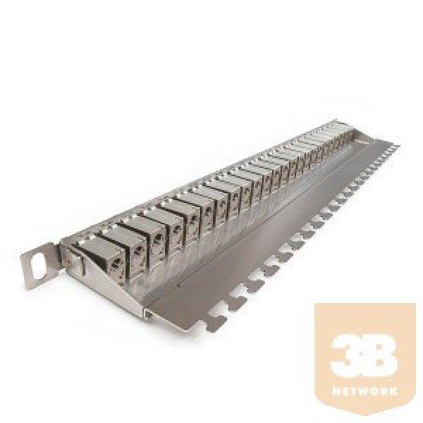 KELine KEP-C6A-S-HD-05 Patch panel HD, Kategória 6A, 24xRJ45/s, ezüst,
csatlakozókkal, 0,5U