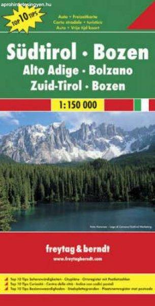 No 1. - Dél-Tirol - Bozen Top 10 Tipp autótérkép - f&b AK 0611