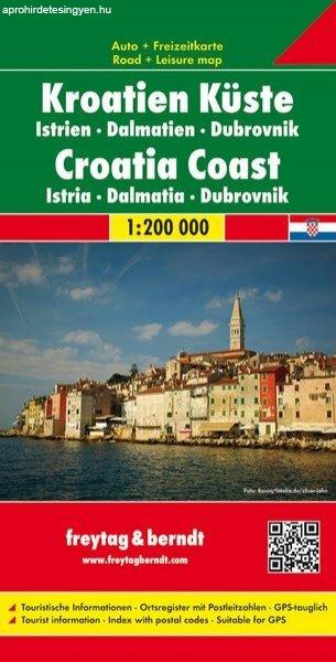 Horvát tengerpart Isztria-Dalmácia-Dubrovnik autótérkép - f&b AK 7403