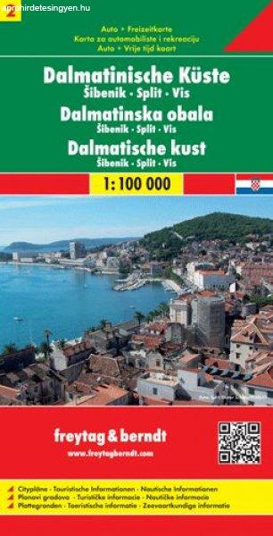 Dalmát tengerpart 2. Šibenik - Split - Vis autótérkép - f&b AK 0704