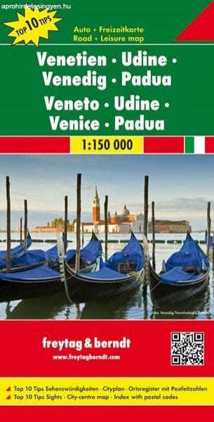 No21. - Veneto: Udine - Velence - Padova Top 10 Tipp autótérkép - f&b