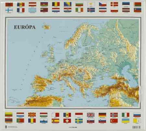 Európa domborított térképe ( 54 x 59) - HM