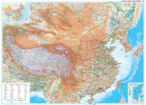 Kína domborzati falitérkép - GiziMap