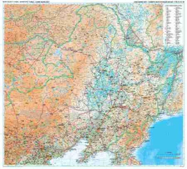 Kína észak-keleti része falitérkép - GiziMap