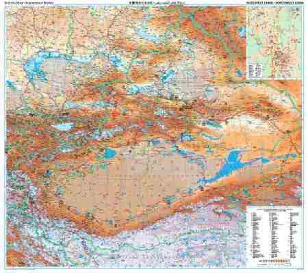 Kína észak-nyugati része falitérkép - GiziMap