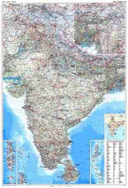 India autótérkép falitérkép - GiziMap