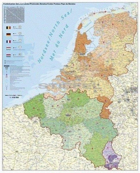 Benelux államok postai irányítószámai falitérkép - Stiefel