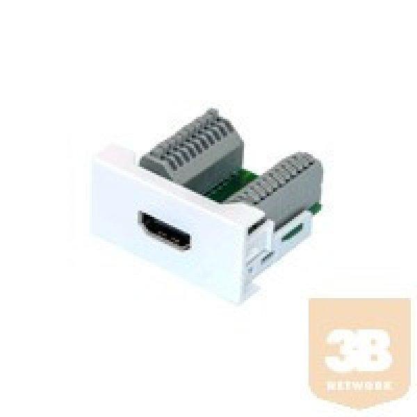 45 rendszer HDMI csatlakozó aljzat sorkapcsos csatlakozó sór (20pin
Fullbekötés) bekötési rajzzal fényes fehér HDMI 1.4 Verzió