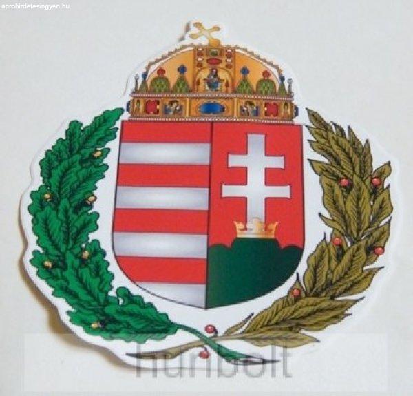 Koszorús címeres matrica 15x13 cm