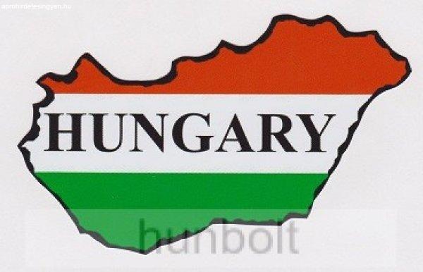 Nemzeti színű Magyarország külső matrica Hungary felirattal (8x5 cm)