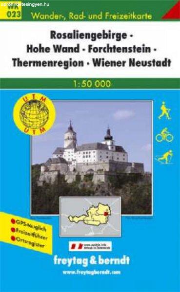 Thermenregion Baden – Forchtenstein – Rosaliengebirge – Bucklige Welt –
Wiener Neustadt turistatérkép - f&b WK 023