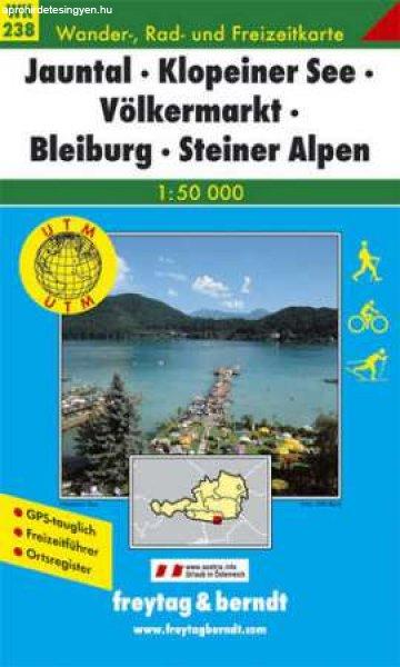 Südkärnten: Klopeiner See, Völkermarkt, Bleiburg, Karawanken turistatérkép
- f&b WK 238