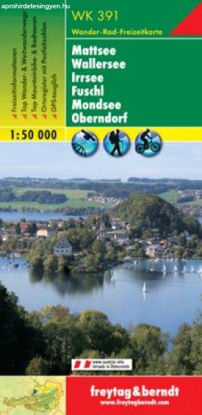 Mattsee – Wallersee – Irrsee – Fuschl – Mondsee – Oberndorf
turistatérkép - f&b WK 391