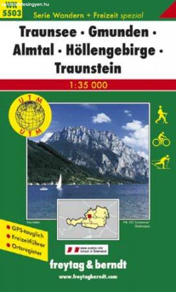 Traunsee – Gmunden – Almtal – Höllengebirge – Traunstein
turistatérkép - f&b WK 5503