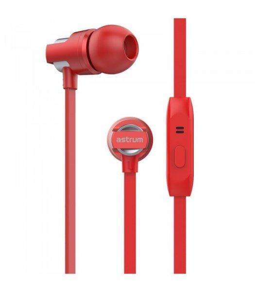 Astrum EB410 univerzális 3,5mm piros fémházas sztereó headset zajszűrős
mikrofonnal, prémium hangzással, slim kábellel
