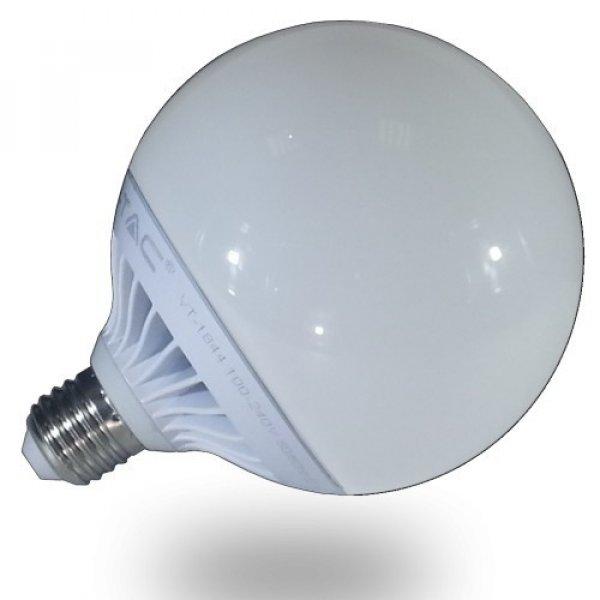 LED nagy gömb izzó, E27 18W meleg fehér