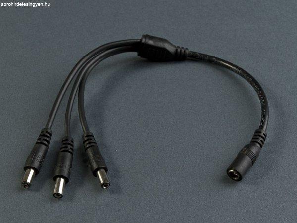 DC adapter kábel 3-as elosztó (1 anya-3 apa)