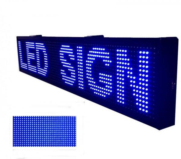 100x20CM LED fényújság, fényreklám programozható LED tábla beltéri kék
