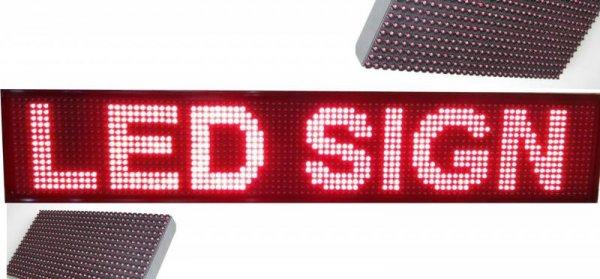 100x20CM LED fényújság, fényreklám programozható LED tábla beltéri piros