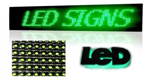 100x20CM LED fényújság, fényreklám programozható LED tábla beltéri zöld