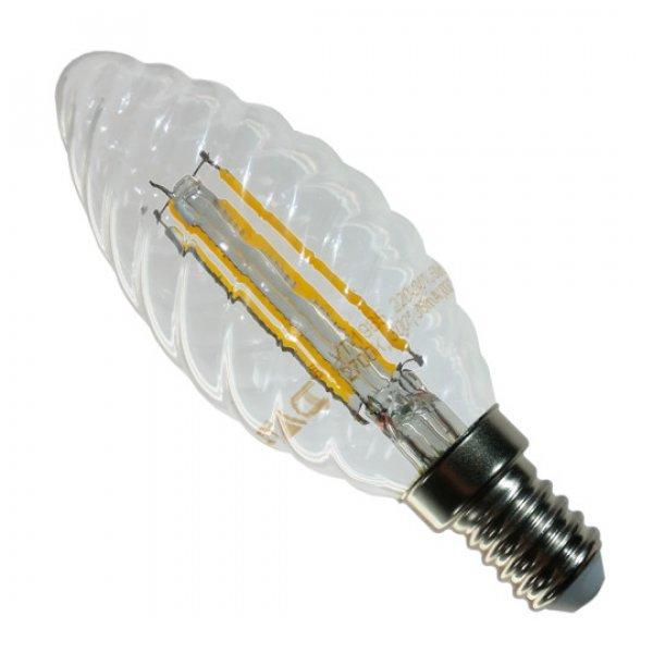 4W E14 COG szálas LED gyertya égő design meleg fehér