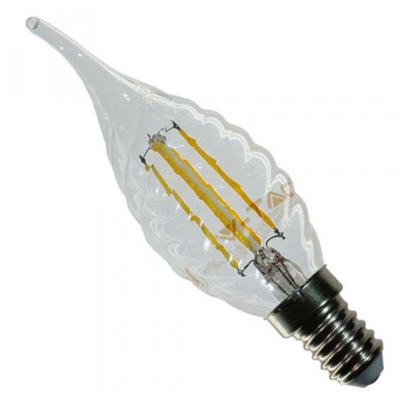 4W E14 COG szálas LED gyertya égő design szélfújta meleg fehér