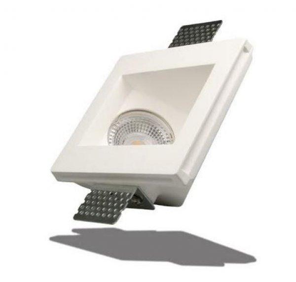 Mennyezetbe süllyeszthető asszimetrikus 120x120mm négyzet festhető GIPSZ LED
lámpatest MR16 és GU10 LED spothoz